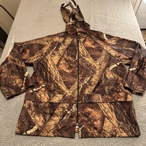Gamehide Hunting Raincoat Hide-Away Hood Zipper Vented Cord Lock 2xl‎ Mens Camo